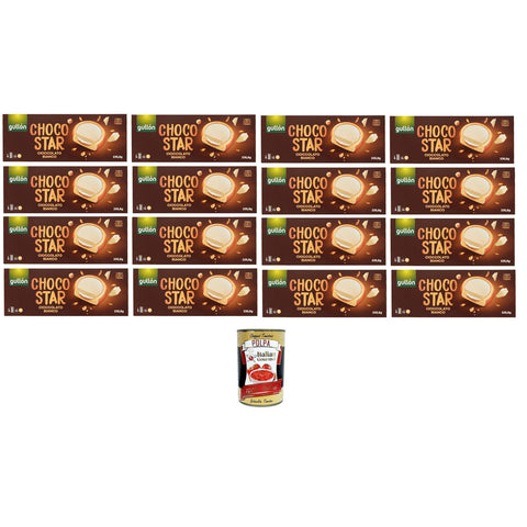Gullon Choco Star Mit Sahne gefüllter und mit weißer Schokolade überzogener Keks 16x235 8 g italienisch Original Kekse + kostenlos polpa 400 g