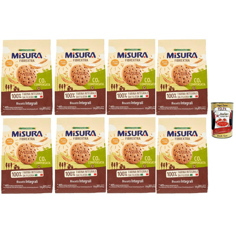Misura Fibrextra Kekse Biscotti Integrali Ballaststoffreiche Vollkornkekse mit Vollkornmehl 8x330g Original italienisch