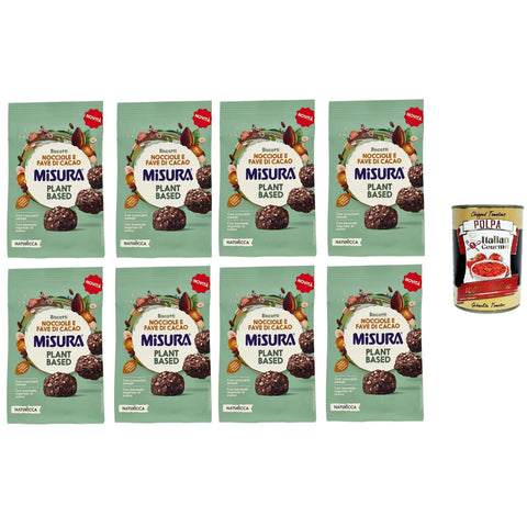 Misura Naturìcca Biscotti Nocciole e Fave di Cacao Plant Based Kekse Haselnüsse und Kakaobohnen auf pflanzlicher Basis 8x260 g italienisch Original