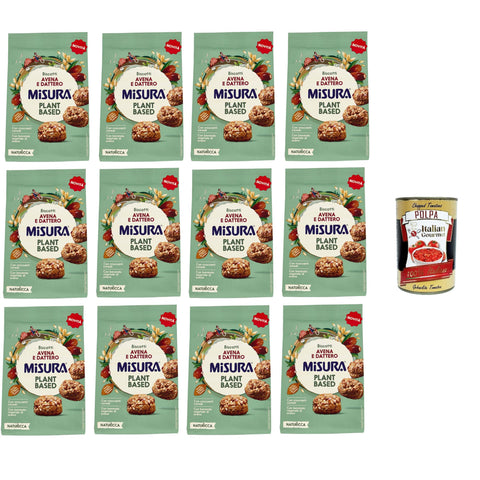 Misura Naturìcca Plant Based biscotti avena e dattero,Naturìcca Plant Based Hafer und Dattelkekse 12x 260 g italienisch Original