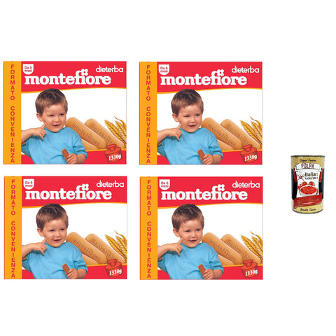 Montefiore il Biscotto per l'infanzia Der Keks für Kinder Convenience Format 4 x 1330 gr Kekse italienisch Original
