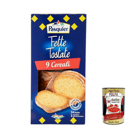 Pasquier Fette biscottate ai 9 cereali, Zwieback Gebackenem Brot mit 9 Müsli 240 g Kekse, Zwieback & Chips italienisch Original