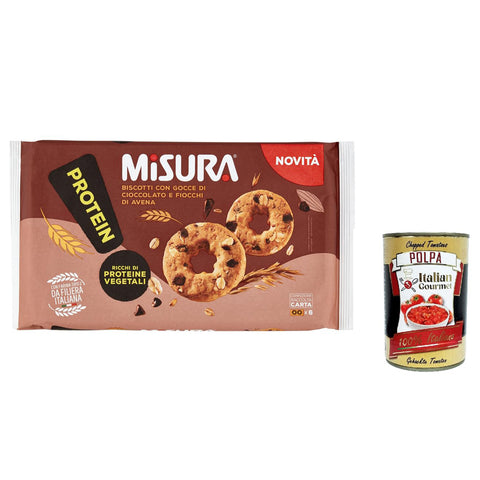 Misura Protein Kekse mit Schokoladenstückchen und Haferflocken | Reich an pflanzlichen Proteinen | Italienisches Mehl, biscuits cookies 260 g italienisch Original