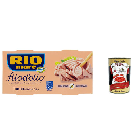 Rio Mare filo d'olio Tonno all'Olio di Oliva, Thunfisch mit weniger Olivenöl 2 x 130 g Koch- & Backzutaten italienisch Original