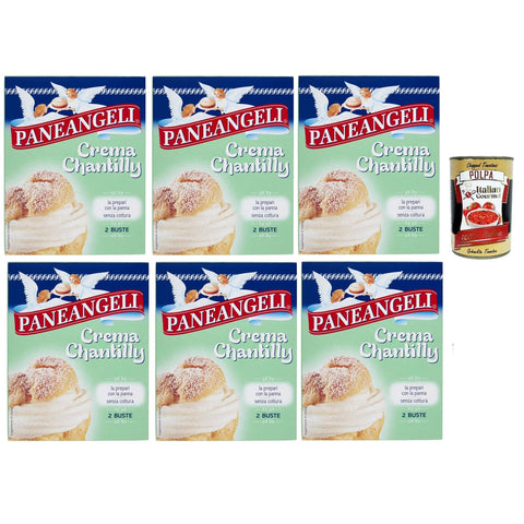 Paneangeli Crema chantilly creme Chantilly Creme Pulver -Mischung Pudding kuchen, mit einem zarten Vanillegeschmack 6x 80g Original italienisch inkl. Italian Gourmet Polpa 400g
