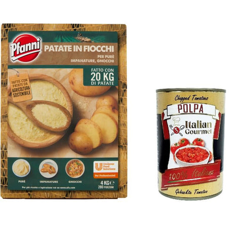 Pfanni Patate in Fiocchi Kartoffelflocken Für Pürees, Panaden und Gnocchi 4 kg Koch- & Backzutaten italienisch Original