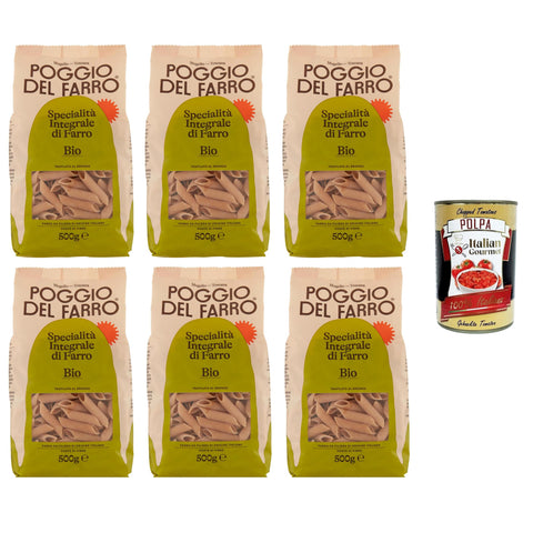 Poggio del Farro Penne Specialità Integrale Di Farro Vollkorn Dinkel Spezialität 6x500g Original italienisch Pasta