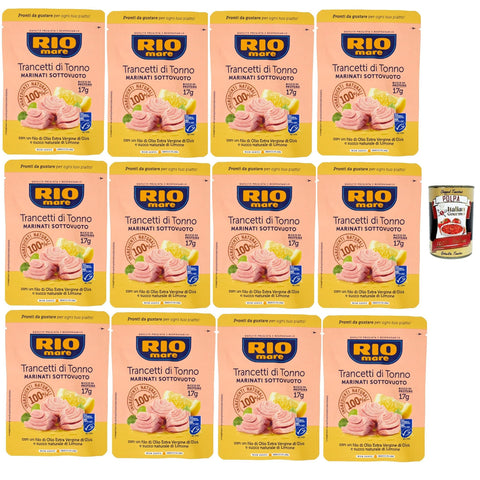 Rio Mare Trancetto Di Tonno e succo di limone, Thunfischstücke mit nativem Olivenöl extra un Zitronensaft 12x70g Original italienisch Feinkost