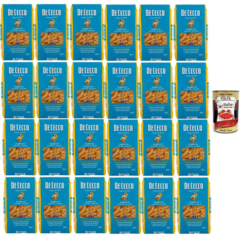 De Cecco Fusilli Pasta Packungen Italienische Hartweizengries. 24x500 g italienisch Original + kostenlos polpa 400 g