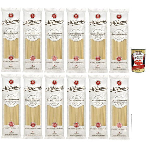 La Molisana Pasta Spaghetto Quadrato n. 1 Italienische Weizennudeln - Bronze -durchbohrt rau und hartnäckig mit ausgezeichneter Kochhalte - 12x500 g italienisch