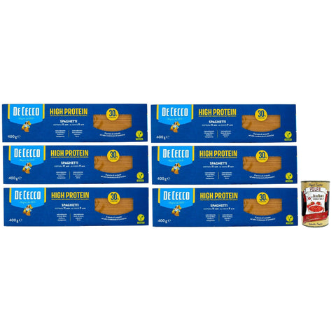 De Cecco Spaghetti Nr. 12, High protein, Italienische Hartweizennudeln, 6 Packungen à 400 g, Pasta aus 100% italienischem Hartweizen italienisch Original