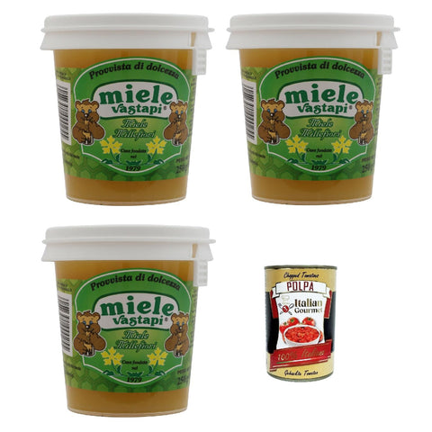 Vastapi Honey millefiori denso, Dichter Honig 3x250g Original italienisch Aufstrich