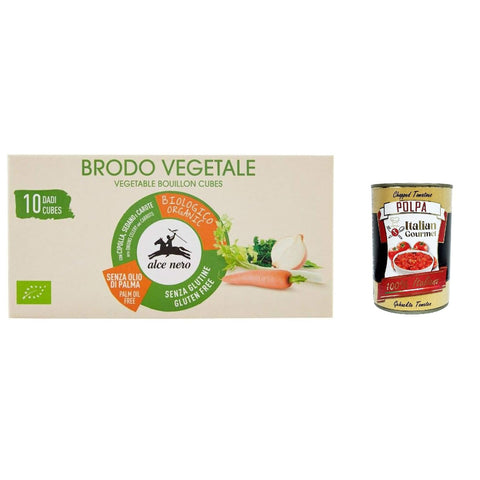 Alce Nero veggie dado brodo vefetale Vegetarisch Suppenwürfel Brühe reich an Geschmack 10 pz italienisch Original