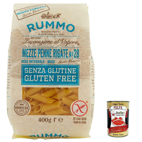 Rummo Pasta Mezze Penne rigate n. 28 senza Glutine, gluten 5x Original italienisch
