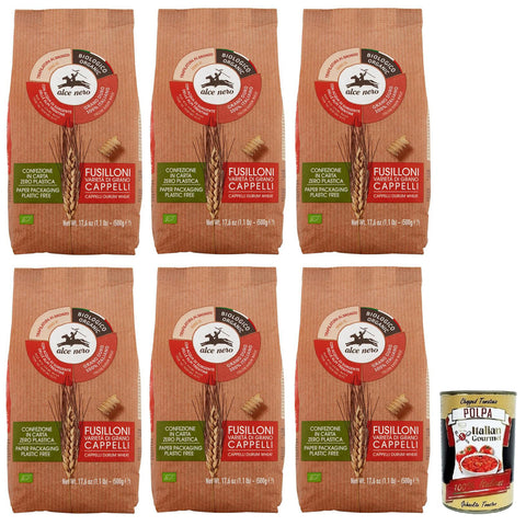Alce Nero Pasta Fusilloni,Bio Hartweizen Nudeln,Mit Bio Cappelli Hartweizen,Angebaut in Italien,Packung mit 500 g italienisch Original
