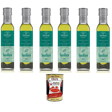 Olitalia Olivenöl mit Basilikum extra vergine 6x250ml Original italienisch Feinkost