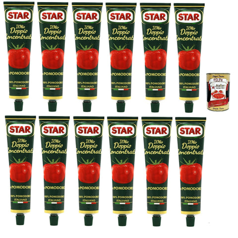 Star Doppio Concentrato di Pomodoro Doppeltes Tomatenkonzentrat 100% Italienische Tomate Tube 12x135 g italienisch Original Pastasauce + kostenlos Polpa di