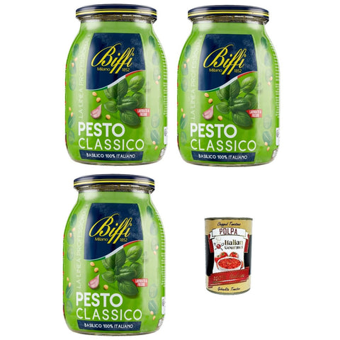 Biffi 100% Biffi 100% italienisches klassisches genuesisches Pesto 980 g 3x italienisch Original + kostenlos polpa 400 g
