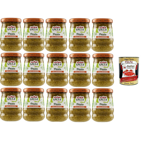 Saclà genuesisches Pesto, Gewürz für Pasta und zur Bereicherung Ihrer Gerichte 15x90g Original italienisch