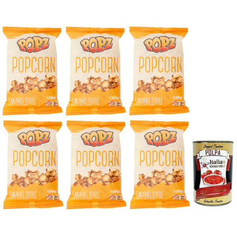 Popz Popcorn Caramel Toffee,Butter Karamell Popcorn (75%),Beutel mit 150 g italienisch Original