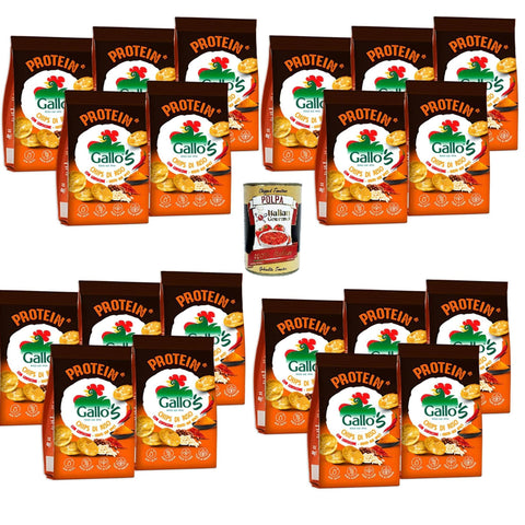 Gallo Gallo’s Protein Chips di Riso Integrale e Lenticchie al Gusto Hot Spicy, Gallo's Proteinchips aus braunem Reis und Linsen mit scharf würzigem Geschmack,20x40 g italienisch Original