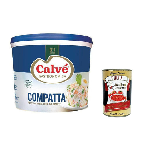 Calvé Gastronomica Compatta ohne Konservierungsstoffe und ohne Zucker Gluten -frei 5 Kg 3x italienisch Original Pastasauce + kostenlos polpa 400 g