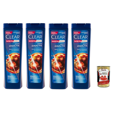 Clear ANTI CADUTA Men Shampoo für schwaches Haar Shampoo Gegen Haarausfall 4x225ml Original italienisch Pflege