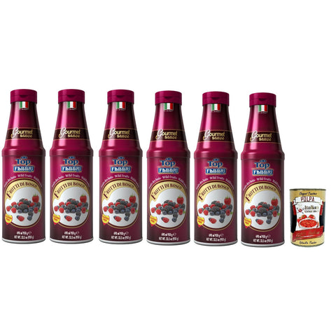 Fabbri Topping sauce Frutti di bosco, Beeren für Eis, Desserts und Kaffee 6x 950 g Gluten frei gebrauchsfertige Sauce italienisch Original