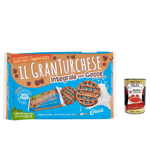 Colussi Granturchese Con Farina Integrale e Gocce di Cioccolato mit Vollkornmehl und Schokoladenstückchen Kekse cookie 3x340g Original italienisch