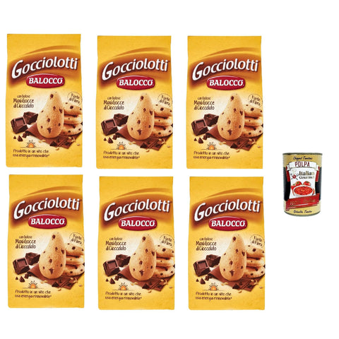 Balocco Gocciolotti Biscotti con gocce di cioccolato Kekse mit Schokoladenstückchen biscuits cookies 100% Italienische Kekse 6x 350 g italienisch Original