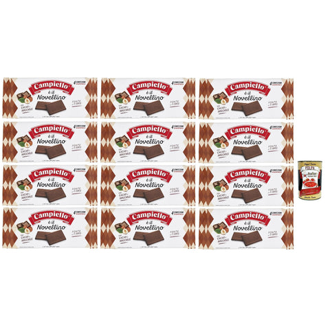 Campiello Novellino con cacao e nocciole Kekse mit Kakao und Haselnüsse Kuchen Butterkeks 12x350 g italienisch Original + kostenlos polpa 400 g