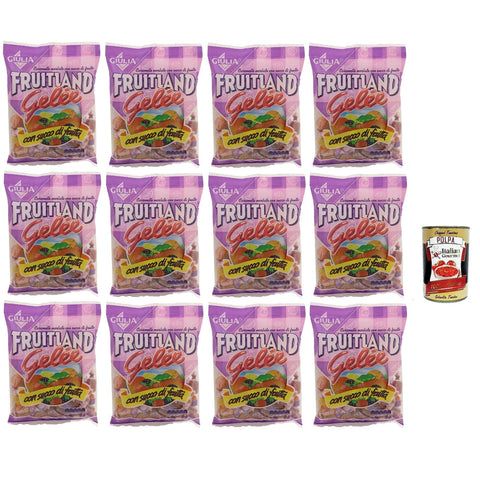La Giulia Fruitland Caramelle Gelee Original Caramelle alla frutta frucht bonbons lollies Süßigkeiten 12x300 g italienisch Original Pastasauce + kostenlos polpa