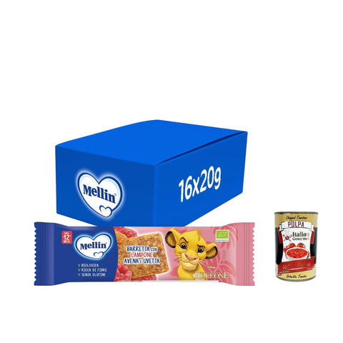 Mellin Barretta, Gusto Lamponi Avena e Uvetta, Senza Glutine, dal 12° Mese 16x20g Original italienisch Gebäck