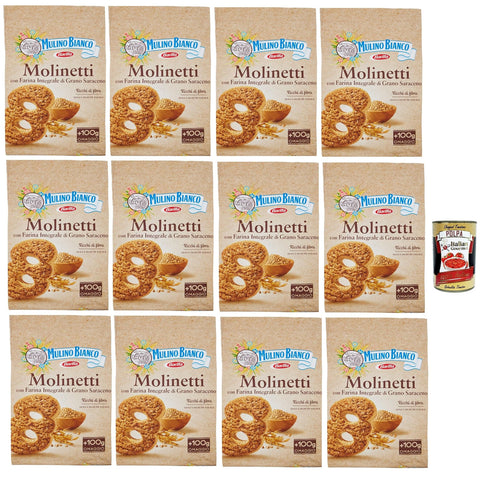 Mulino Bianco Biscotti Frollini Molinetti con Grano Saraceno, 100% Farina Integrale 12x800g Original italienisch Kekse