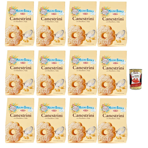 Mulino Bianco Canestrini Biscotti Con Zucchero A Velo Kekse mit Zucker mit Eiszeit Frische Butter und Eier 12x200 g italienisch Original + kostenlos polpa 400 g