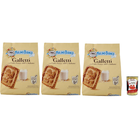 Mulino Bianco Galletti, Biscotti con latte 100% italiano 3x800g Original italienisch Kekse
