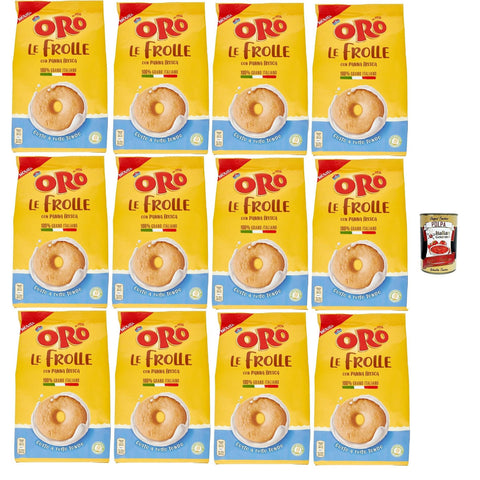 ORO SAIWA Le Frolle con Panna Fresca Italienische Mürbeteigkekse mit Sahnegeschmack, biscuits 100 % italienische Milch 12x350g Original italienisch