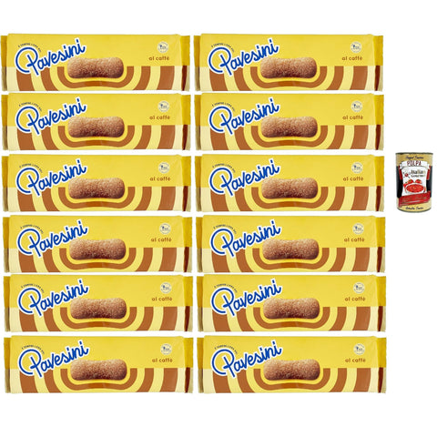 Pavesi Pavesini al Caffe' Biscotto Leggero per Colazione o Merenda Leichter Keks mit Kaffee zum Frühstück oder 12x200 g italienisch Original Kekse + kostenlos
