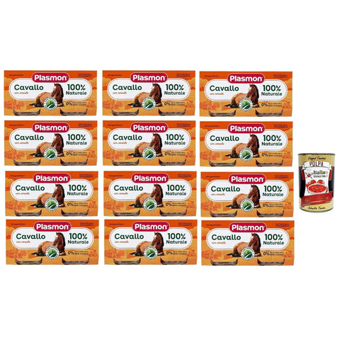Plasmon Carne Cavallo e cereale ( ) Mit italienischem Fleisch 100% natürlich ohne Stärken und Räume hinzugefügt 2x80 g 12x italienisch Original Müsli + kostenlos