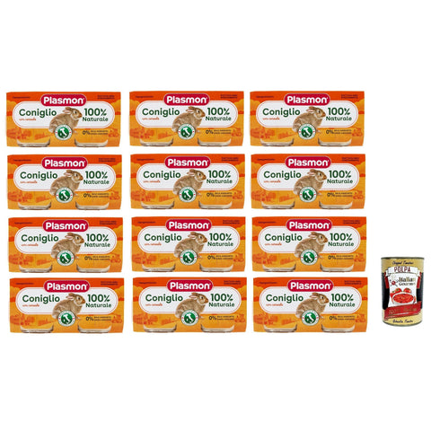 Plasmon Carne Coniglio e cereale 12x (2x80 g) Mit italienischem Fleisch, 100% natürlich, ohne Stärken und Räume hinzugefügt italienisch Original