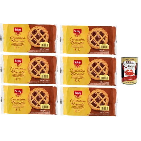 Schar Schär Crostatine alla nocciola senza glutine e senza frumento, Glutenfreie und weizenfreie Haselnusstörtchen 1 Stk Original italienisch Gebäck
