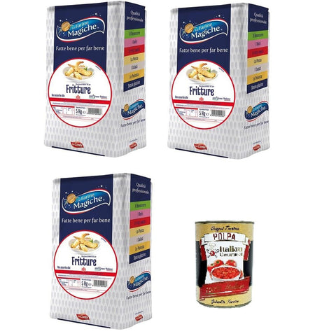 Le Farine Magiche Lo Conte Per Fritture Die Zaubermehle zum Braten 3x5 kg Teffmehl italienisch Original