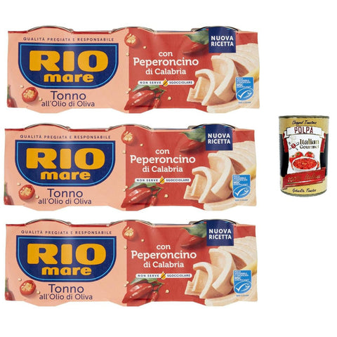 Rio Mare Thunfisch in Olivenöl mit Kalabresischer Chili, 3er Pack, je 65 g italienisch Original