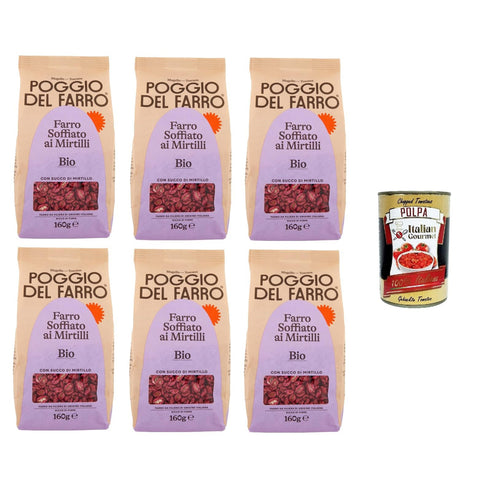 Poggio del Farro Farro Soffiato ai Mirtilli Gepuffter Dinkel mit Blaubeeren 6x160 gr Vollkorn italienisch Original