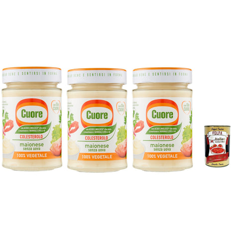 Cuore Maionese Vegetale, Gemüse Mayonnaise 3x180g Original italienisch Sauce