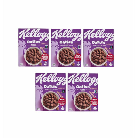 Kellogg Company Kaltes Müsli 5x Kellogg's Oaties Avena Croccante al cacao Knusprige Kakao-Haferflocken 360 g 5059319035802
