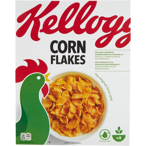 Kellogg's Kaltes Müsli Kellogg's 10er-Pack Kelloggs Corn Flakes der knusprige Klassiker Frühstückscerealien Cerealien Getreide 250g Original italienisch 5050083935503