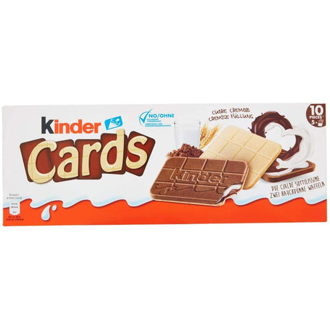 Kinder Kekse Kinder Cards Waffel mit scholokade schoko riegel 5 Stück kekse waffel 128 g 6x Original italienisch 8000500235195