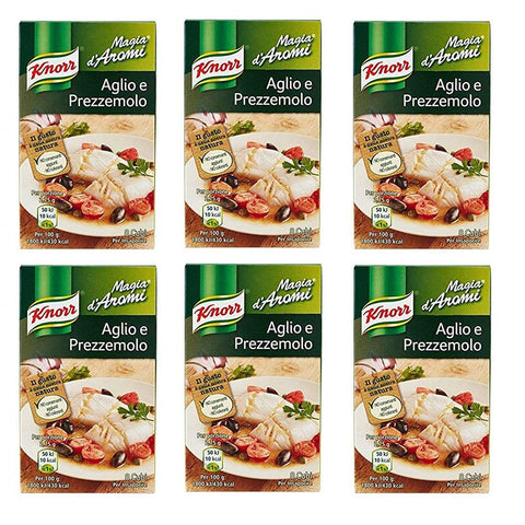 Knorr Magia d'Aromi Aglio e Prezzemolo Steinpilze Suppenwürfel Brühe (Knoblauch und Petersilie) 6x 8 x 11g Original italienisch