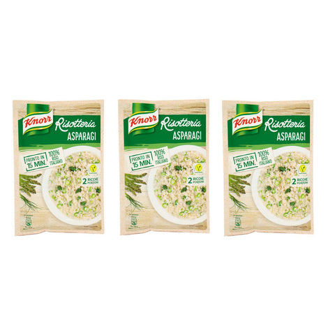 Knorr Risotto Asparagi Reis mit Spargel 100% Fertiggerichte 3x 175g Original italienisch